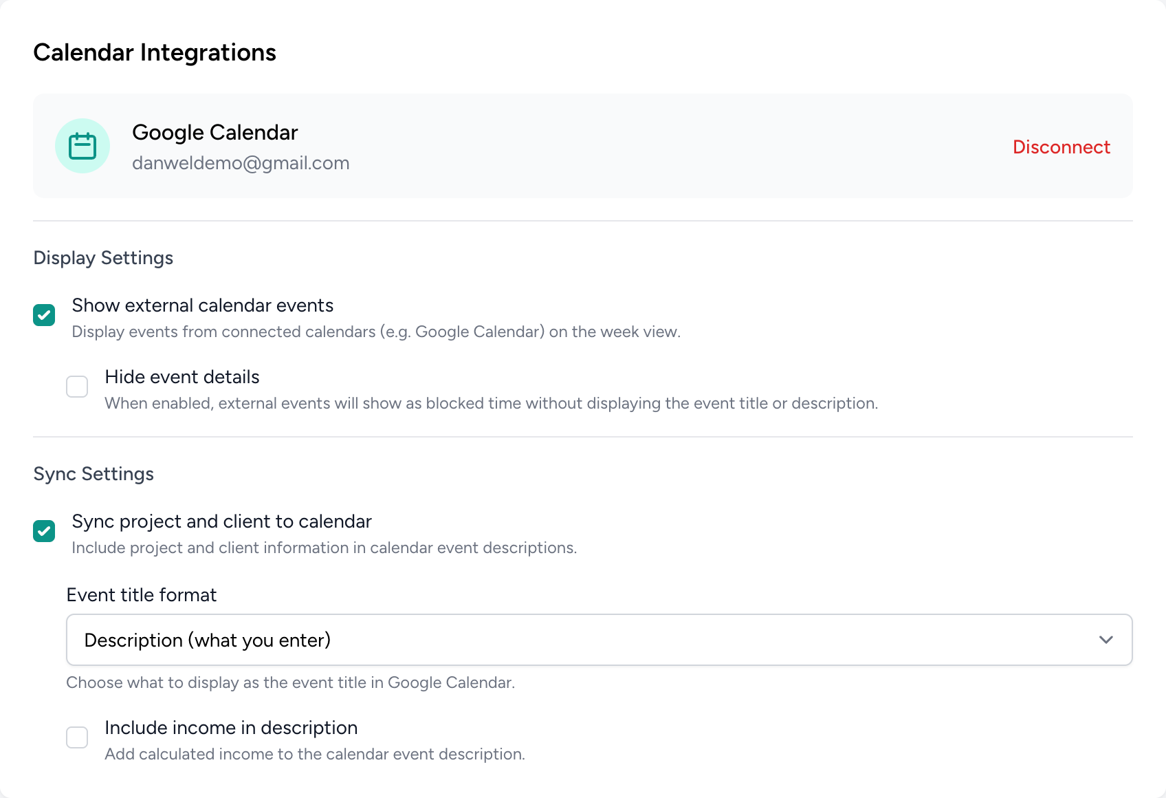 Google Calendar Integration