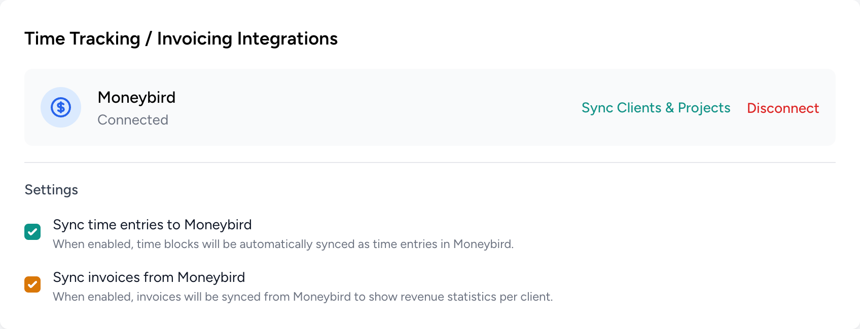 Moneybird Integration